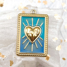 Load image into Gallery viewer, 18K Gold Plated Aquamarine Heart Pendant
