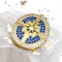 Load image into Gallery viewer, 18K Gold Plated Oval With Star Pendant
