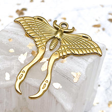 Load image into Gallery viewer, 18K Gold Plated Moth Pendant
