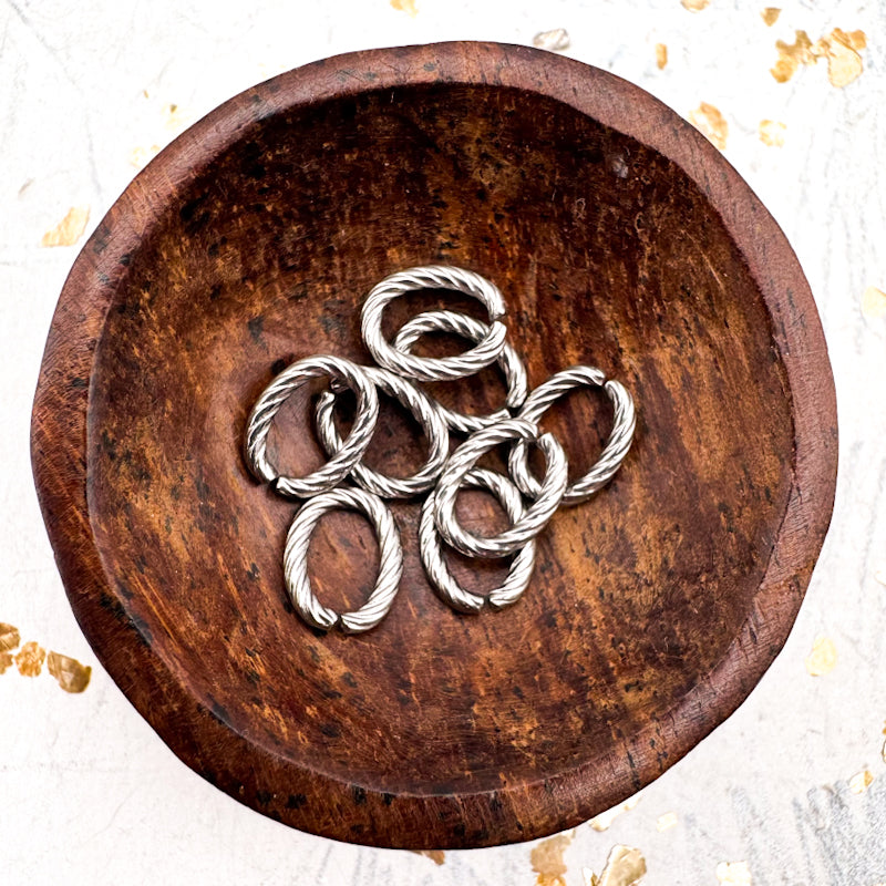 Stainless Steel Twisted Oval Jump Ring-8 pieces