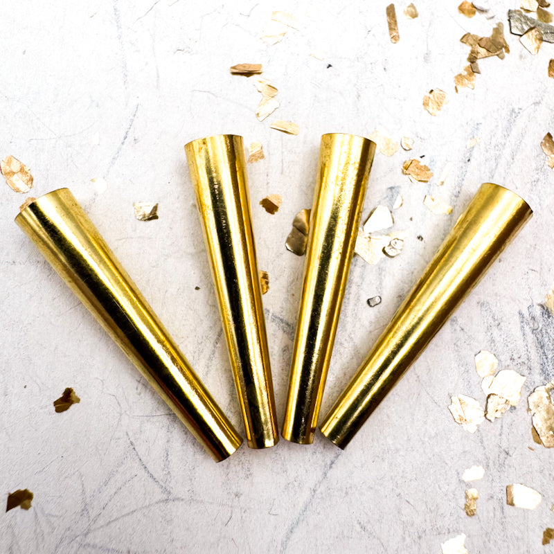 Golden Flute Tube Bead Set-4 pieces