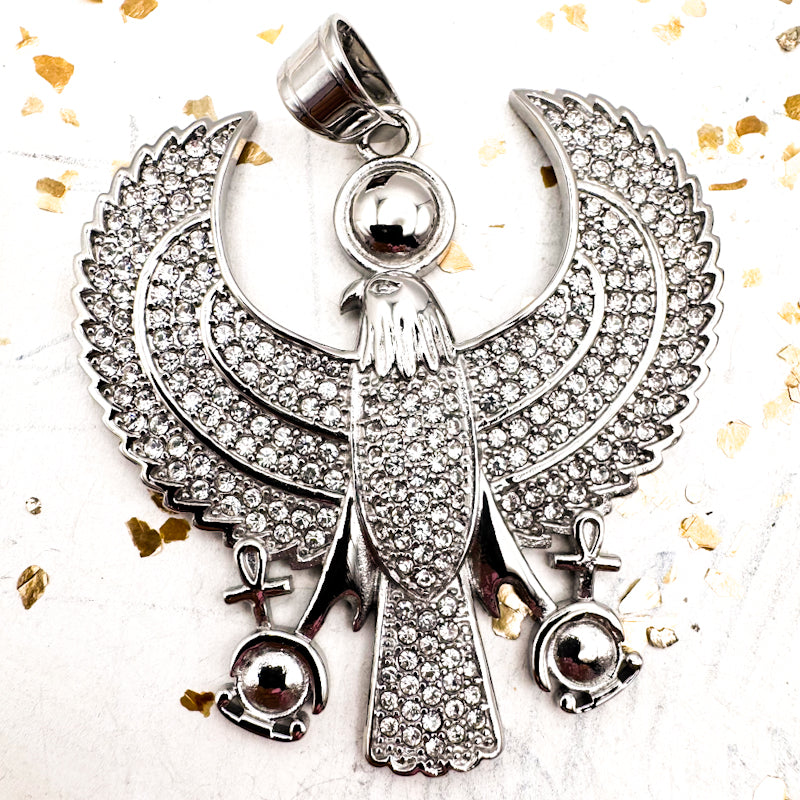 Stainless Steel Egyptian God Horus Royal Falcon Eagle Pendant