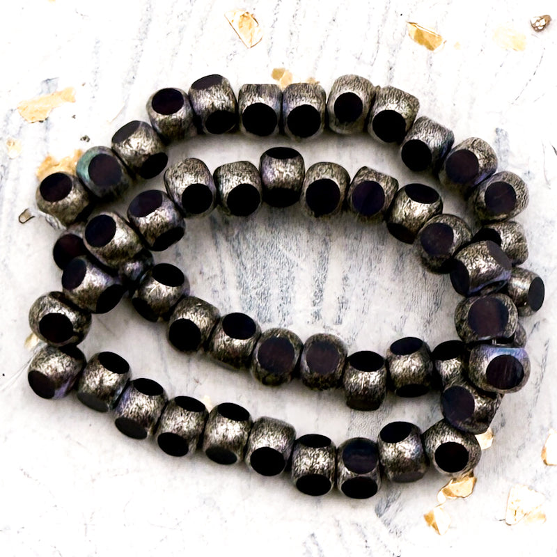 Pre-Order 5mm Trica Matte Grape With Antique Silver