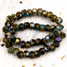 Load image into Gallery viewer, 5mm Trica Yellow, Sky Blue, &amp; White With Etched Gold
