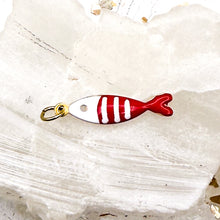 Load image into Gallery viewer, 18K Gold Plated Red Sardine Fish Charm
