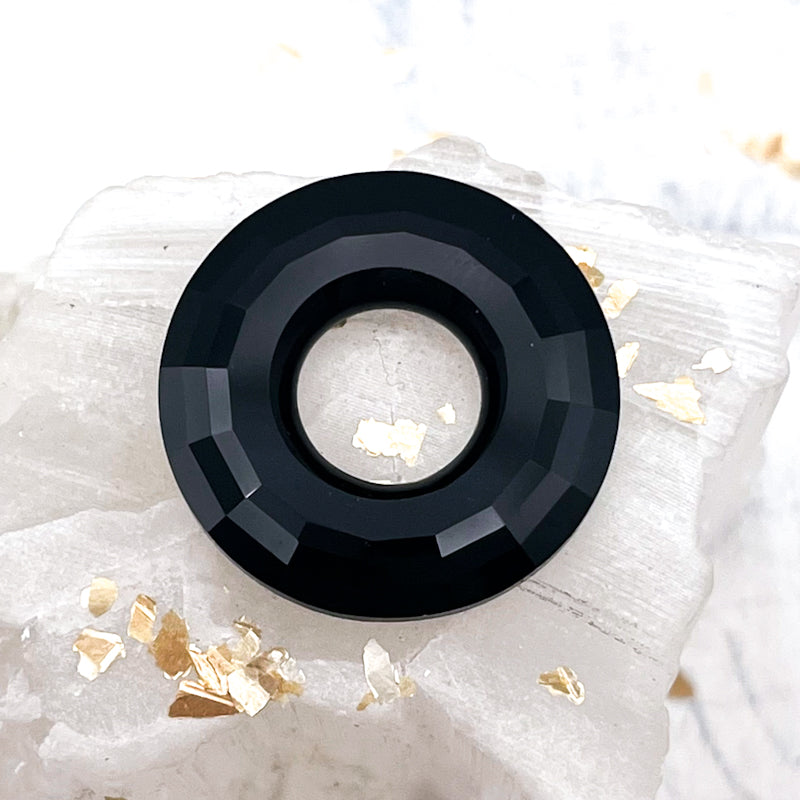 25mm Jet Premium Austrian Crystal Disk Pendant