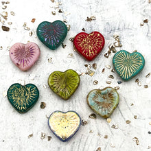 Load image into Gallery viewer, 14mm Flaming Heart Czech Glass Heart Bead Mix - 8pcs
