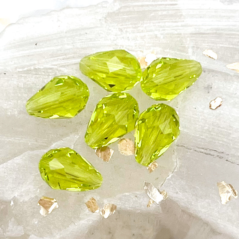 Citrus Green Premium Austrian Drop Bead Pair-6pcs
