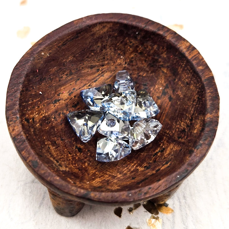 8mm Blue Shade Triangle Bead Austrian Crystal - 8pcs