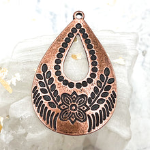Load image into Gallery viewer, Antique Copper Plated Flower Drop Charm
