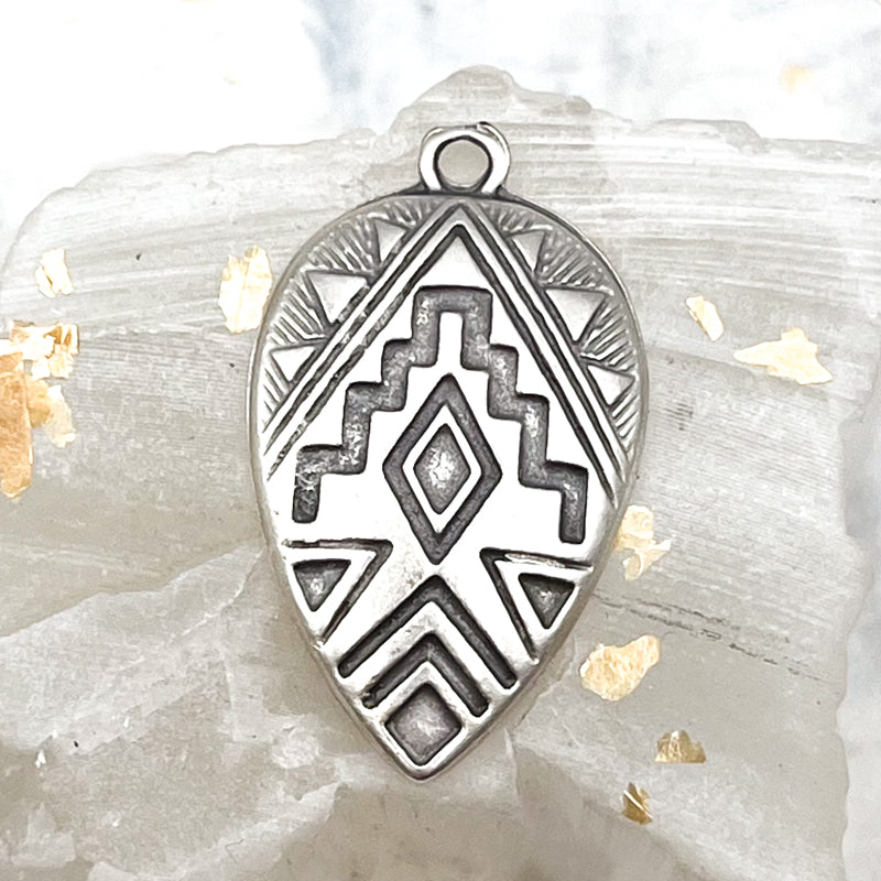 Antique Silver Plated Tribal Charm
