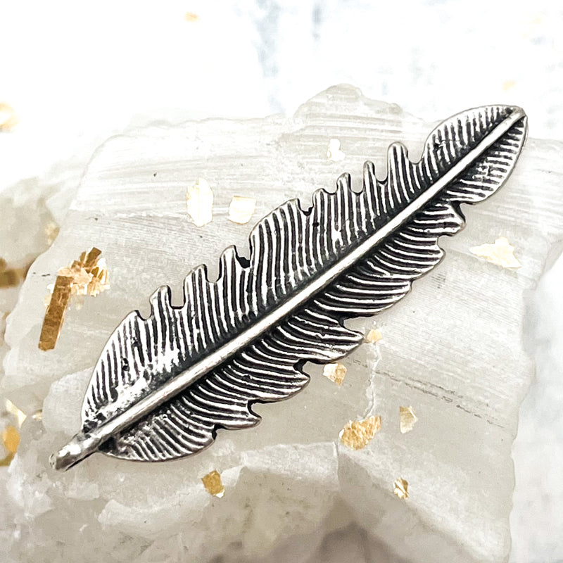 Antique Silver Plated Feather Charm