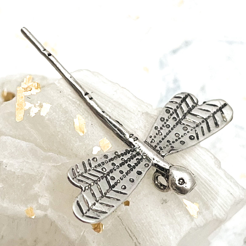 Antique Silver Plated Dragonfly Pendant
