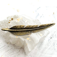 Load image into Gallery viewer, Antique Bronze Feather Pendant
