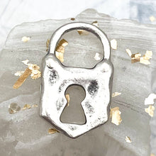 Load image into Gallery viewer, Antique Silver Plated Padlock Charm
