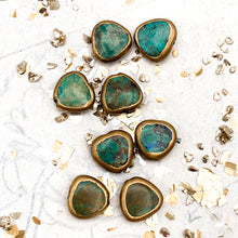 Load image into Gallery viewer, Rounded Triangle Turquoise Coin Pair
