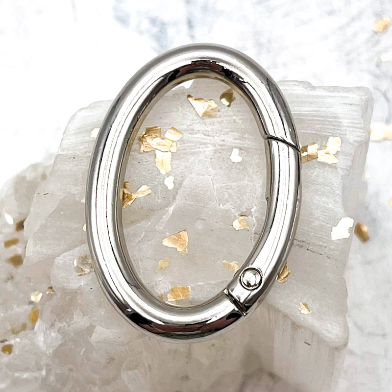 28mm Oval Silver Spring O Ring Carabiner
