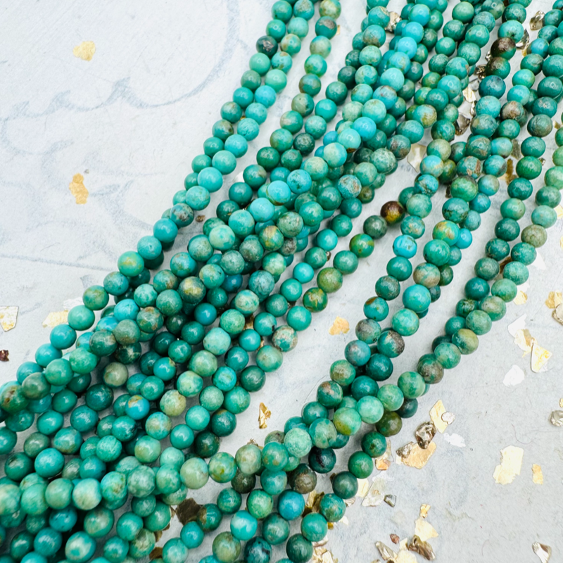 3mm Turquoise Round Bead Strand