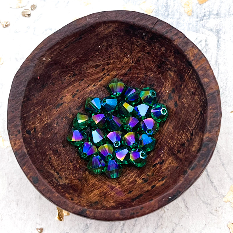 4mm Majestic Green Shimmer2X Xilion Premium Austrian Crystal 24 pc set