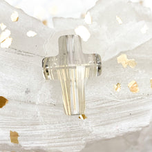 Load image into Gallery viewer, 18mm Silver Shade Premium Crystal Cross Bead
