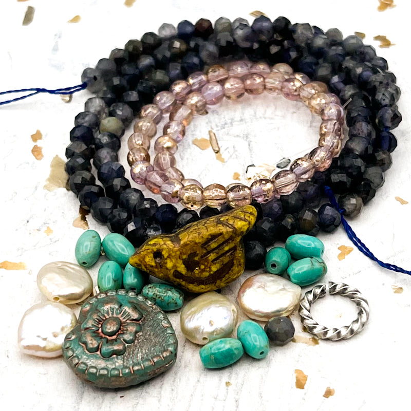 Vintage Love Yellow Bird Bead Kit