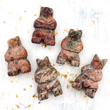 Load image into Gallery viewer, Rhodochrosite Vintage Carved Gemstone Baby Bear Focal Bead
