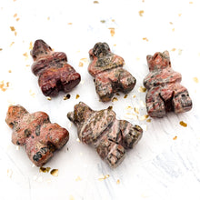 Load image into Gallery viewer, Rhodochrosite Vintage Carved Gemstone Baby Bear Focal Bead
