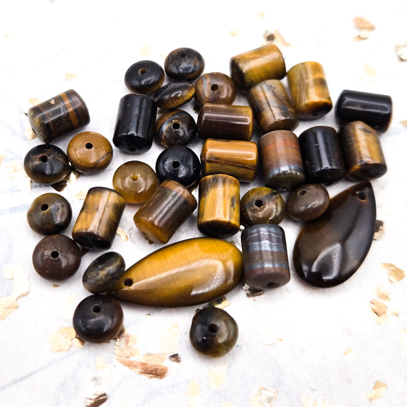 Tiger Eye Mixed Shape Gemstone Bead Kit