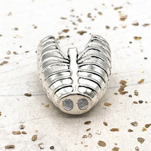 Load image into Gallery viewer, Antique Silver Skeleton Body Slide-On End Clasp Tube
