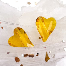 Load image into Gallery viewer, 12mm Light Topaz Wild Heart Premium Austrian Crystal Bead Pair
