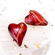 Load image into Gallery viewer, Pre-Order 17mm Red Magma Wild Heart Premium Austrian Crystal Bead Pair
