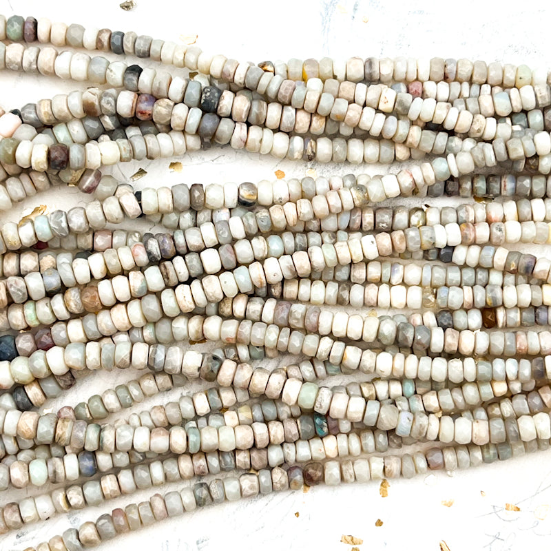 Australian Opal Rondelle Gemstone Strand