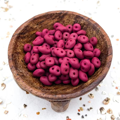 Velvet Maroon Purple Wine Superduo 2-Hole Seed Beads