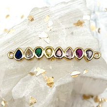 Load image into Gallery viewer, Colorful Golden Brass Cubic Zirconia Link
