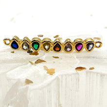 Load image into Gallery viewer, Colorful Golden Brass Cubic Zirconia Link
