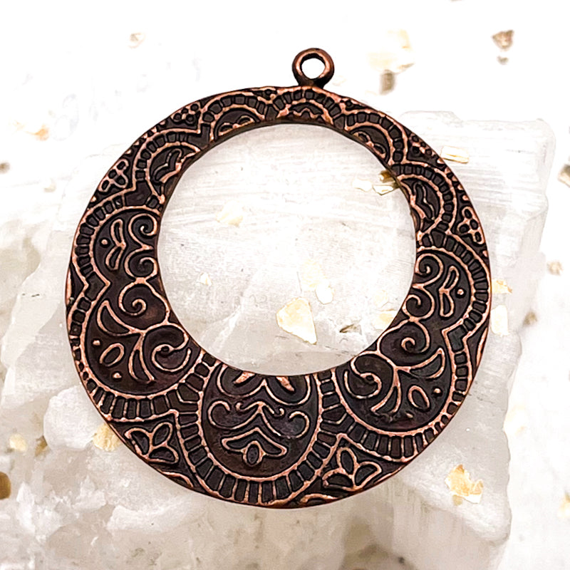 Antique Copper Floral Pendant