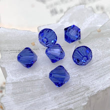 Load image into Gallery viewer, September 6mm Sapphire Premium Crystal Bicone Bead Set - 6 Pcs
