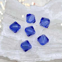 Load image into Gallery viewer, September 6mm Sapphire Premium Crystal Bicone Bead Set - 6 Pcs
