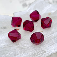 Load image into Gallery viewer, July 6mm Ruby Premium Crystal Bicone Bead Set - 6 Pcs
