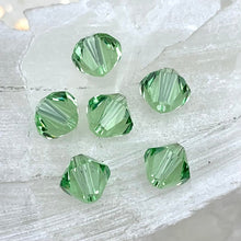 Load image into Gallery viewer, August 6mm Peridot Premium Crystal Bicone Bead Set - 6 Pcs

