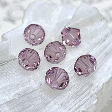 Load image into Gallery viewer, June 6mm Light Amethyst Premium Crystal Bicone Bead Set - 6 Pcs
