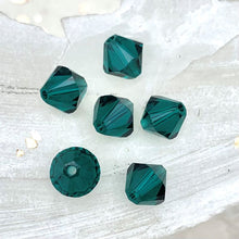 Load image into Gallery viewer, May 6mm Emerald Premium Crystal Bicone Bead Set - 6 Pcs
