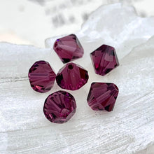 Load image into Gallery viewer, February 6mm Amethyst Premium Crystal Bicone Bead Set - 6 Pcs
