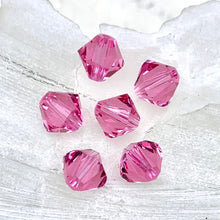 Load image into Gallery viewer, October 6mm Rose Premium Crystal Bicone Bead Set - 6 Pcs
