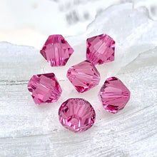 Load image into Gallery viewer, October 6mm Rose Premium Crystal Bicone Bead Set - 6 Pcs
