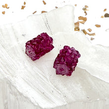 Load image into Gallery viewer, 8mm Fuchsia Premium Crystal Fine Rocks Tube Bead Pair

