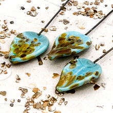 Load image into Gallery viewer, Small Light Blue Autumn Skies Rita Leaf Head Pin Pendant
