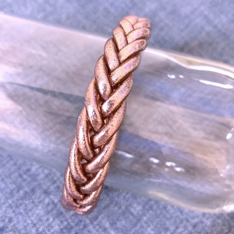 Small - Mauve Braided Leather Bracelet - Paris Find!