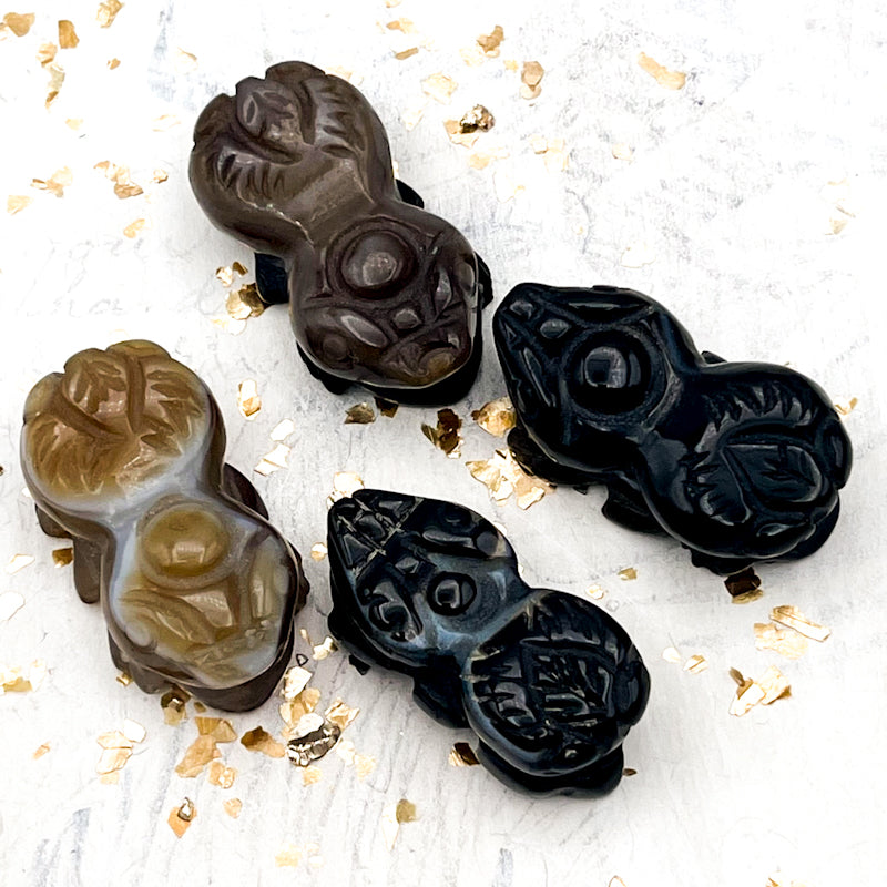 Carved Agate Creature Stone Focal Pendant