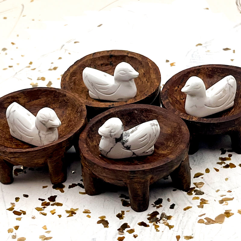 Swan White Howlite Gemstone Bead/Pendant